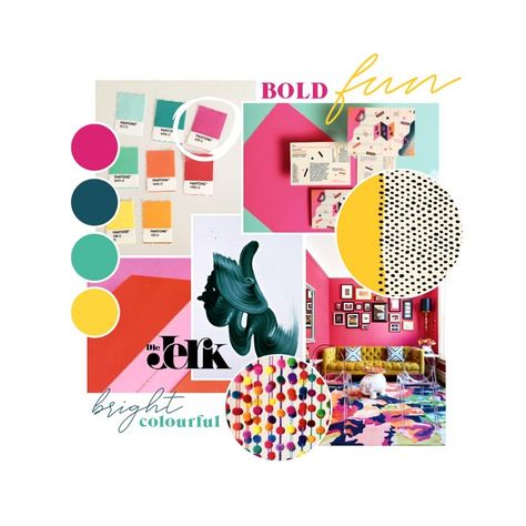 Love a good mood board! 🖍 Funky Interior Design, Branding Mood Board Inspiration, Diy Graphic Design, Moodboard Design, Cover Magazine, Journal Idea, Colourful Wedding, Graphic Design Course, Board Inspiration