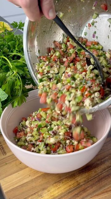 MICHAEL FINCH on Instagram: "What are we calling this? Greek/Shirazi salad? Who knows but love the flav combos xx - 5 medium Roma tomatoes - 4 Lebanese cucumbers - 1/2 red onion - Bunch parsley - Bunch mint - Zest 1 lime - Juice of 2 limes - 1/2tsp salt (more if not using feta) - Black pepper (heaps) - Olive oil (as much as u want) - 1 1/2tbsp red wine vinegar" Cucumber Tomato Salad Olive Oil, Greek Shirazi Salad, Cucumber Tomato Onion Feta Salad, Cucumber Tomato Feta Pita, Cucumber Tomato Red Onion Feta Salad, Cucumber Onion Tomato Vinegar And Oil Salad, Shirazi Salad, Basil Olive Oil, Cucumber Tomato