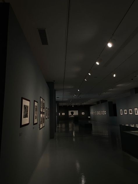 Dark Art Museum, Black Museum Aesthetic, Art Museum Aesthetic Dark, Dark Museum Aesthetic, Art Museum Aesthetic Wallpaper, Museum Aesthetic Dark, Dark Art Gallery, Dark Museum, Crib Inspiration