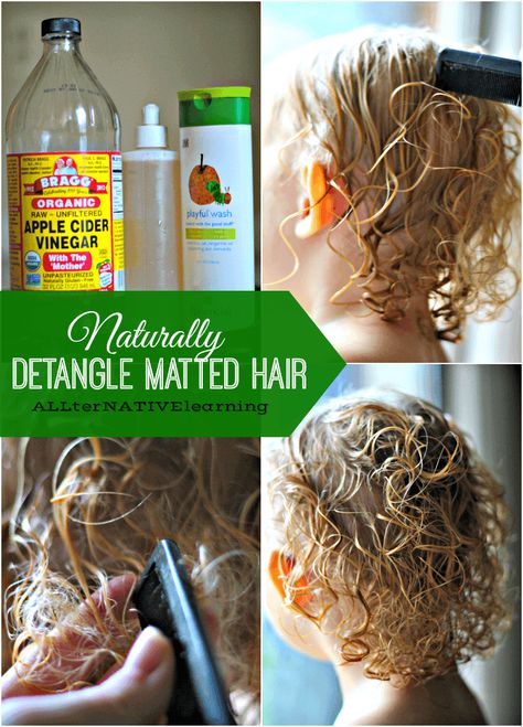 All Natural recipe for conditioner and detangler | ALLterNATIVElearning Detangle Matted Hair, Diy Hair Detangler, Detangle Curly Hair, Matted Hair, Detangler Spray, Tangled Hair, Hair Remedies, Natural Haircare, Natural Hair Tips