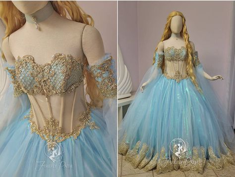 Firefly Path, Fairy Gown, Medieval Gown, Sheer Corset, Gowns For Women, Fairy Clothes, Fantasy Dresses, Princess Gown, Sea Inspired