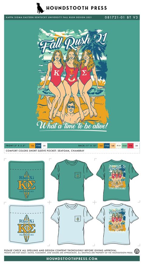 #kappasigma #kappasig #rush #beach #crest #surfboard #sorority #fraternity #greeklife #customdesign #lovethelab // Houndstooth Press Custom Apparel Fraternity Sorority Mixers, Fraternity Shirts Designs Ideas, Kappa Sigma Fraternity, Frat Shirts Design Greek Apparel, Eastern Kentucky University, Sorority And Fraternity Mixer Shirts, Rush Shirts, Fraternity Rush Shirts, Fraternity Apparel