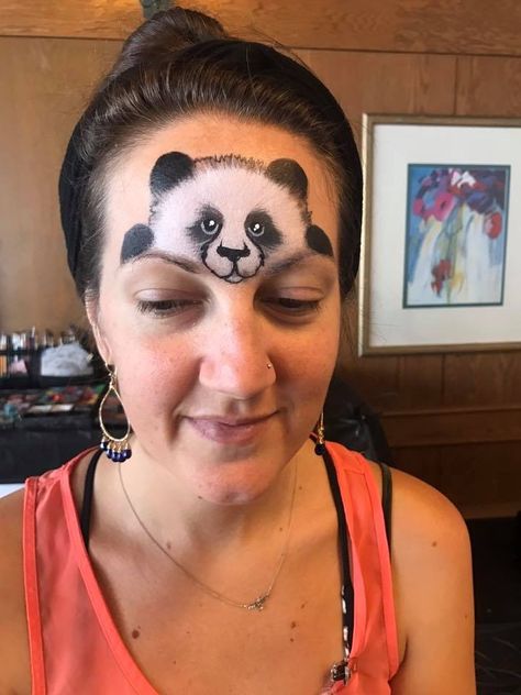 Panda Face Paint, Bear Face Paint, Animal Face Paintings, Painting Mood, Christmas Face Painting, Painting Birthday Party, Face Painting Tutorials, Skin Paint, Face Painting Easy