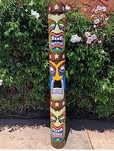 Tropical Island Decor, Tropical Bar, Tropical Patio, Garden Totem, Tiki Statues, Tiki Decor, Tiki Totem, Tiki Art, Tiki Mask