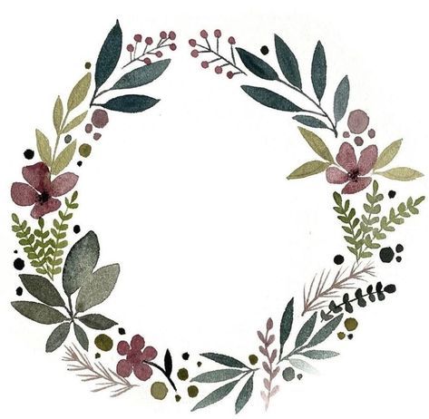 Watercolor Flower Crown, Floral Wreath Illustration, Painted Wreath, Embroider Ideas, Wreath Illustration, Watercolor Wreath, Wreath Drawing, Diy Watercolor Painting, 카드 디자인