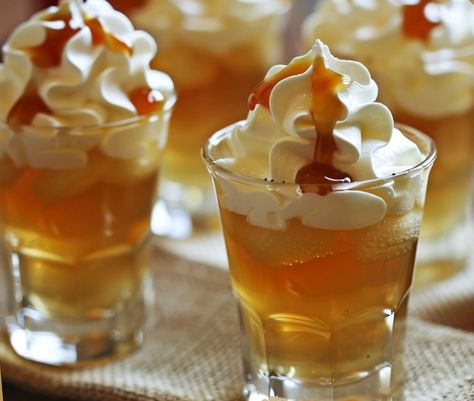 Caramel Apple Jello Shots – Chloe foods Caramel Apple Jello Shots, Apple Jello Shots, Jello Shooters, Green Jello, Sugar Free Jello, Jello Shot, Jello Shot Recipes, Apple Cider Caramels, Caramel Syrup