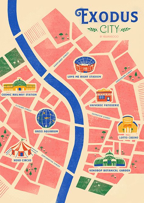 Maps Illustration Design, City Maps Illustration, Parking Plan, Map Brochures, Map Projects, Infographic Map, City Illustration, Trik Fotografi, Illustrated Map