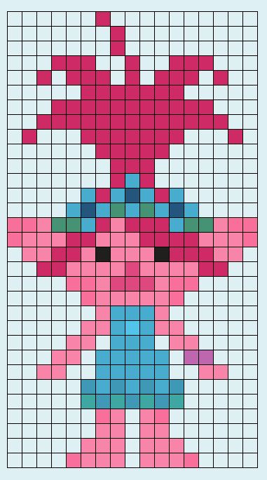 Poppy Pixel Art, Poppy Perler Bead Pattern, Small Flower Pixel Art, Poppy Flower Pixel Art, Flower Pixel Art Grid, Minecraft Flower Pixel Art Grid, Pixel Beads, Graph Crochet, Pixel Art Templates