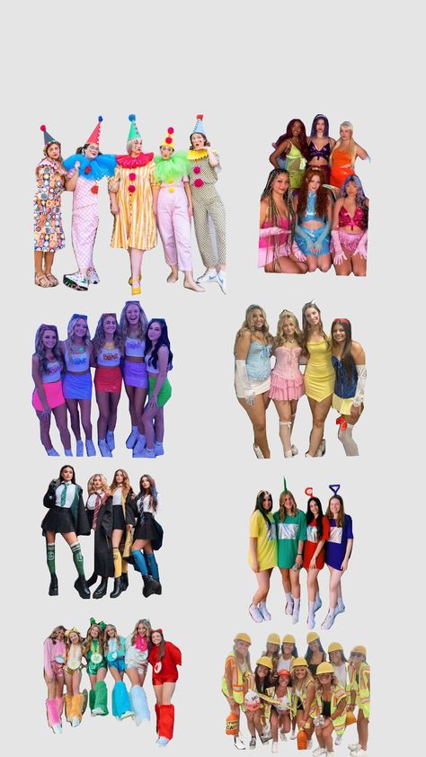 Cute Halloween Costumes 4 Friends, Quadruplet Costume Ideas, Group Costume Ideas 4 People, Cute Halloween Costumes For 7 People, Halloween Ideas For Four People, Stunt Group Themes Costumes, Four Halloween Costumes Group Of, Halloween Costumes Friends Group Of 5, Costumes For 4 Girls Halloween