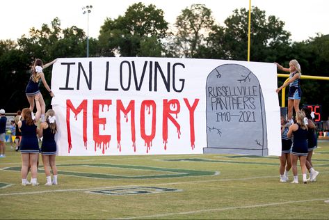 Football Cheer Locker Signs, Bulldog Football Poster Ideas, Cheer Runthrough Signs, Homecoming Decor Ideas High Schools, Homecoming Run Through Signs, Hoco Football Banners, Rivalry Posters High School Football, Cheer Tryout Posters, Rival School Football Posters