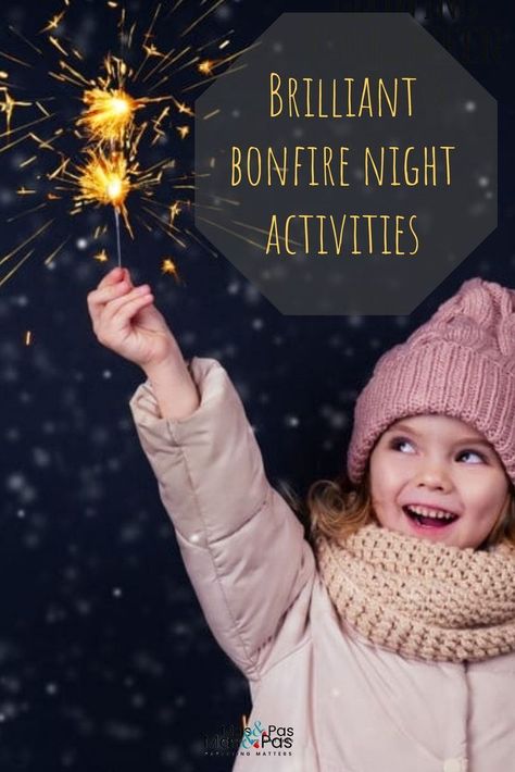 14 brilliant bonfire night activities for toddlers and kids. From sparkling recipes, explosive crafts and fun party games – we’ve got everything you need for a sizzling evening! Make this fireworks night the best ever with these fab bonfire night activities for little ones. #bonfirenight #bonfirenightcrafts #bonfirenightrecipes #bonfirenightfun #bonfirenightactivitiesforkids Bonfire Night Crafts For Kids, Bonfire Night Games, Bonfire Party Games, Bonfire Night Traditions, Night Activities For Kids, Bonfire Crafts, Bonfire Night Cake, Bonfire Night Wedding, Bonfire Night Treats