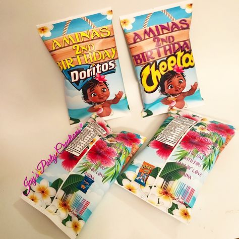 Moana custom chip Bags Moana Theme Birthday, Custom Chip Bags, Moana Theme, Highly Favored, 3rd Birthday Ideas, Treat Ideas, Chip Bags, Custom Ideas, Theme Birthday