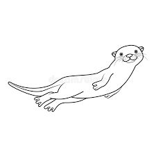 Swimming Otter Tattoo, Otter Outline Tattoo, Small Otter Tattoo Outline, Fine Line Otter Tattoo, Minimalist Otter Tattoo, Otter Swimming Drawing, Sea Otter Drawing Easy, How To Draw An Otter, Otter Drawing Sketches