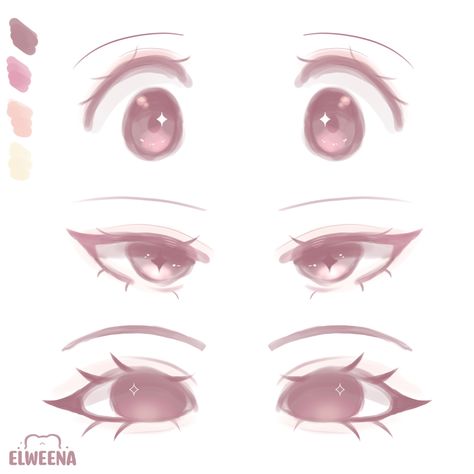 Hot Eye Drawing, Eye Drawing Expression, Drawing Eyes Female, Seductive Eyes Drawing Anime, How To Draw Round Eyes, Siren Eye Drawing Reference, Anime Eye Reference Female, Female Faces Drawing Reference, Eye Drawing Digital Art