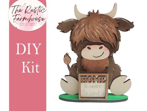 Unmissable! Check out this MINI Standing Highland Cow Interchangeable Tile Holder only at $16.25. #LadderInserts #LadderSign #LeaningLadder #MiniInserts #LadderBlanks #DiyFrameInsert #InterchangeableSign #MiniCuttingBoard #UnfinishedBlanks #MiniBlanks Mini Highland Cow, Tile Frame, Christmas Crafts Decor, Painting Parties, Glue Painting, Laser Cut Wood Crafts, Diy Set, Cute Diy, Crafts Decor