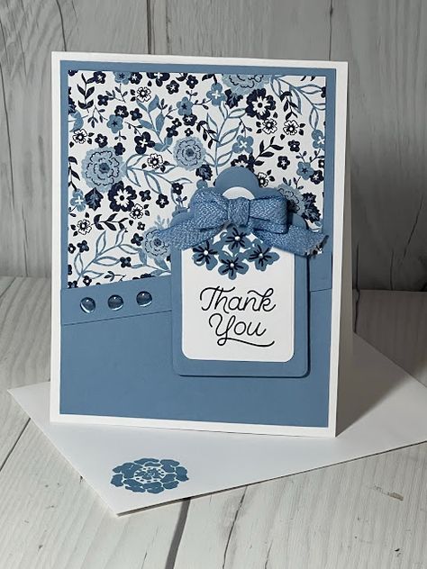 Thank you card using Stampin' Up! Countryside In Suite Stampin Up Cards With Cork Dsp, Thank You Card Stampin Up Simple, Stamp It Up Cards, Su Thank You Cards, Stampinup Thank You Cards, Thank You Cards Stampin Up Ideas, Countryside Corners Stampin Up Cards, Stampin Up 2023 Cards, Stampin Up Countryside Inn