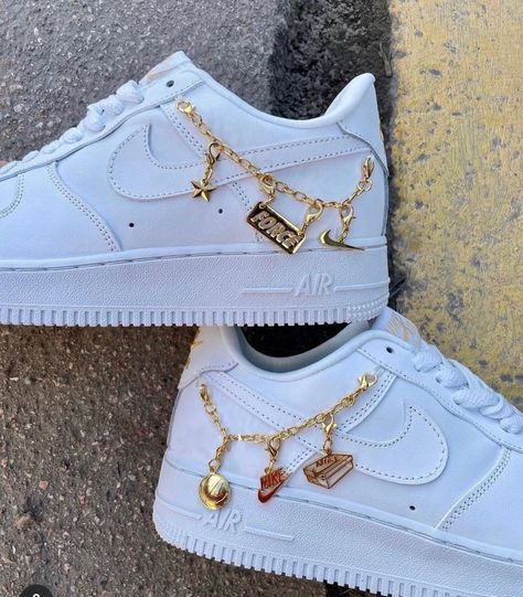 White Nike, White Sneakers, Nike Air Force, Air Force, Nike Air, Force, Charms, Nike, Sneakers