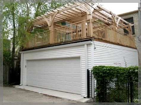 Flat Patio Roof, Garage Deck, Garage Builders, Garage Roof, Custom Garages, Rooftop Patio, Shed Roof, Patio Roof, Rooftop Deck