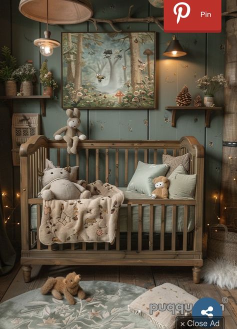 Whimsical Nursery Room Inspiration, Vintage Woodland Nursery, Storybook Nursery, Baby Nursery Inspiration, Fairytale Nursery, Baby Room Themes, Whimsical Nursery, Nursery Room Design, Bed Design Modern