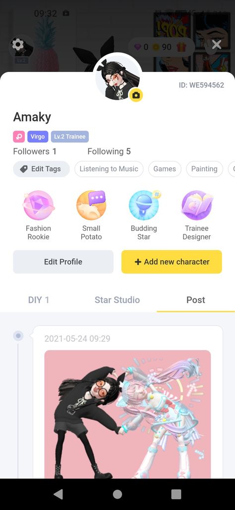 Hey! I would like you to follow me on the Star Idol game if you want and of course we can all be friends there :D Like You, Stars