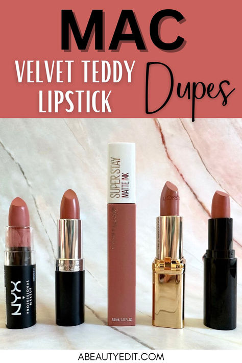 MAC Velvet Teddy Lipstick Dupes Mac Teddy Lipstick, Velvet Teddy Mac Lipstick, Mac Warm Teddy, Mac Nude Lipstick Shades, Mac Paramount Lipstick, Best Mac Lipstick Colors, Mac Velvet Teddy Lipstick, Mac Angel Lipstick, Velvet Teddy Mac