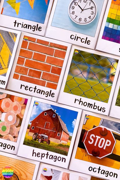 Bring real life examples of 2D shapes into your classroom with the help of these beautiful posters with real world photos of each 2D shape. Perfect for classroom display as kindergarten children learn to identify and recognize the different 2D shapes and their properties using these real life 2D objects! #kindergartenclassroom #kindergartenmath #2dshapesanchorchart #2dshapeposters #2dshapeprintables #2dshapesreallife 3d Shapes Real Life Examples, Maths Shapes, Digital Learning Classroom, Shapes Lessons, Toddler Math, Real Life Photos, Maths Area, Early Years Classroom, Creative Writing Ideas