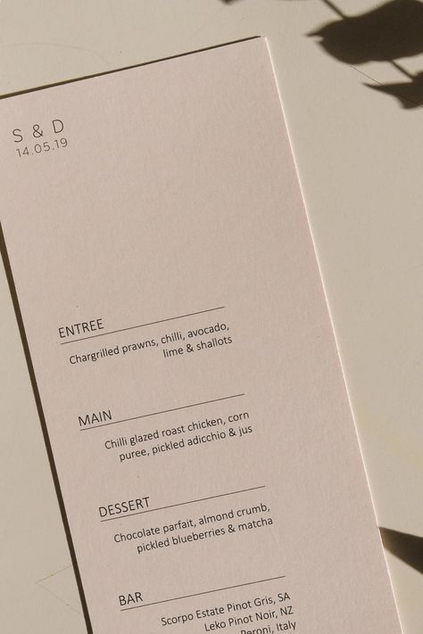 // t h e b i t e s Wedding Menu Aesthetic, Insert Card Design, Simple Menu Design Layout, Menu Aesthetic Design, Menu Design Ideas Wedding, Menu Design Aesthetic, Aesthetic Menu Design, Simple Menu Design, Menu Card Ideas