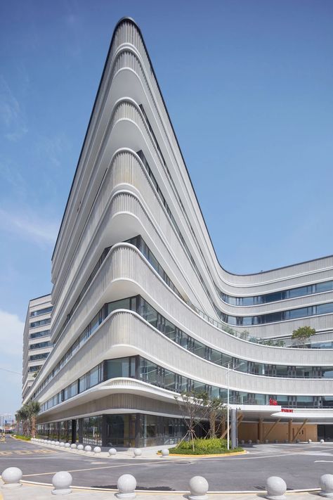 Xiamen Humanity Maternity Hospital | Lemanarc SA | Archello Tv Center, New Hospital, Maternity Hospital, Delivery Room, Hospital Design, French Interior, Xiamen, Green Roof, Land Art