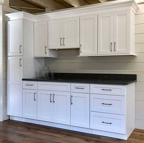 Shop Builders Surplus for custom and stock cabinets, including Arcadia White kitchen cabinets. Ready to remodel? Get it here for less. Mobile Home Cabinets, White Kitchen Cabinet Doors, Cabinets With Crown Molding, Kitchen Cabinet Door Styles, White Shaker Kitchen Cabinets, Paint Cabinets, Building Kitchen Cabinets, Cabinet Door Style, Shaker Design