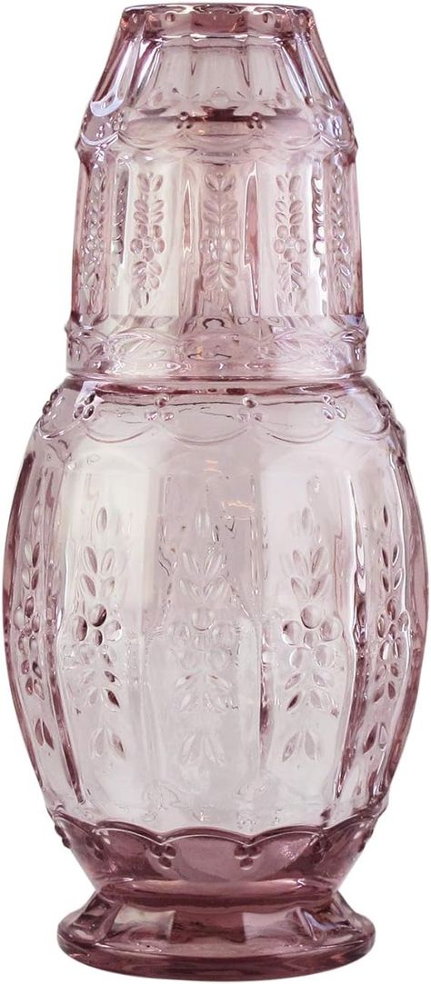 Elle Décor Vintage Bedside Water Carafe with Tumbler – Elegant Pitcher and Matching Drinking Glass Doubles As Lid for Guest Room, Office-Makes A Gift, 4.7x10.4, Pink : Amazon.ca: Home Bedside Water, Bedside Water Carafe, Bedside Carafe, Welcome To My Home, Carafe Set, Water Carafe, Glass Carafe, Bar Glassware, Water Jug