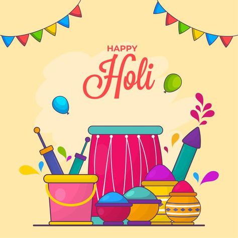 Holi Poster Drawing, Holi Illustration Art, Happy Holi Wishes Creative, Holi Poster Design, Holi Illustration, Holi Design, Holi In Hindi, Holi Wallpaper, Holi Drawing