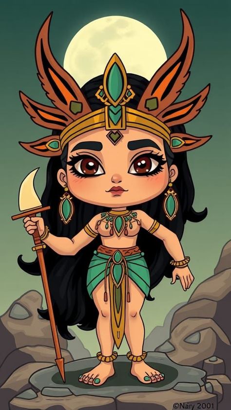 Cartoon Ix Chel (Mayan) - Goddess of fertility, healing, and the moon. - AI Generated Artwork - NightCafe Creator Ix Chel, Mayan Goddess, Goddess Of Fertility, Panama Canal, Free Fun, Art Generator, Cool Artwork, Fertility, The Moon