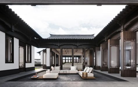 Modern new Chinese-style luxury villas are exposed, and traditional Chinese gardens are moved home - iNEWS Contemporary Chinese Architecture, Chinese Villa, Chinese House, New Chinese Style, Chinese Garden, Modern Chinese, New Chinese, Chinese Architecture, Traditional Chinese