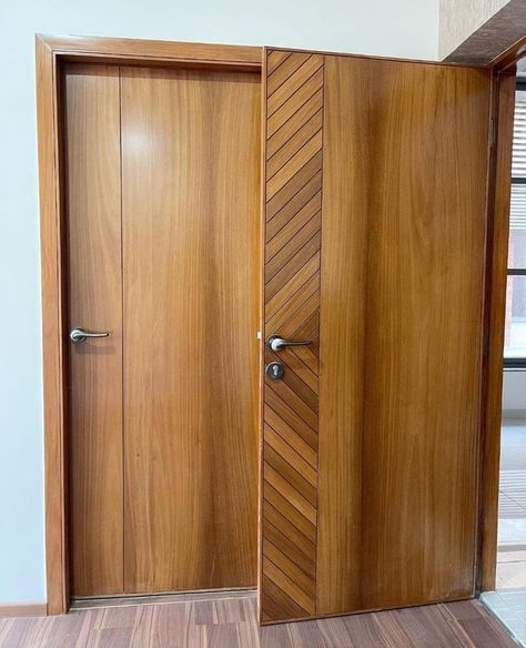 #laminatedoor #hdbdoor  #aluminiumdoor #door   #interiordesign #architecture #house Wooden Door Border Design, Flush Door Design Modern Veneer, Veneer Door Design Bedrooms, Flush Doors Design Modern, Veneer Doors, Wooden Wardrobe Design, Door And Window Design, Door Makeover Diy, Flush Door Design