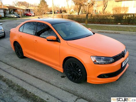 Vw Jetta Tdi, Matte Cars, Vinyl Car Wrap, Volkswagen Cars, Jetta Mk6, Jetta Tdi, Shop Vinyl, Orange Car, Volkswagen Car