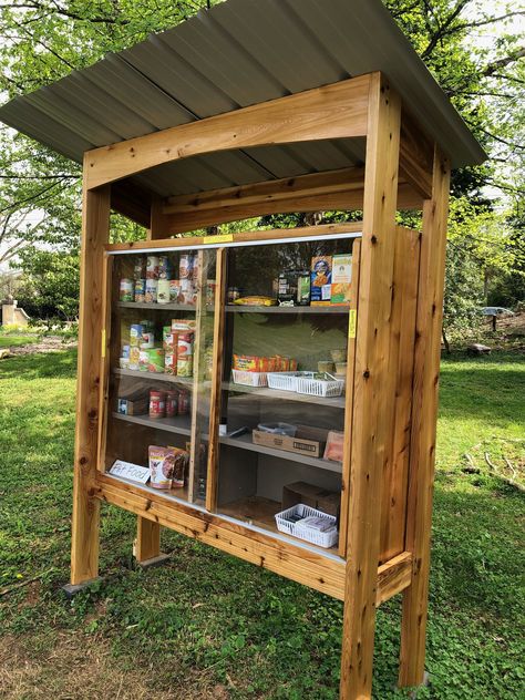 Project Gallery 2021 — little free pantry Outside Pantry, Garden Pantry, Free Food Pantry, Outdoor Pantry, Free Pantry, Lean To On Shipping Container, Self Service Farm Stand, Community Food Pantry Design, Honesty Box Ideas