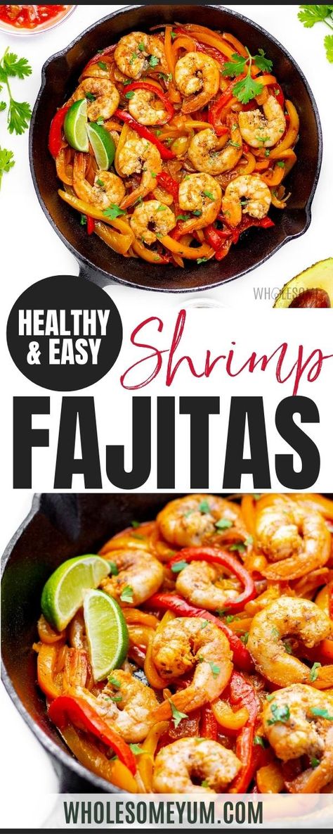 Shrimp Fajitas Skillet, Baked Shrimp Fajitas, Low Carb Shrimp Fajitas, Healthy Shrimp Fajitas, Fajitas Shrimp, Zero Point Shrimp Fajitas, Zero Point Sheet Pan Shrimp Fajitas Weight Watchers, Shrimp Fajitas Recipe, Shrimp Fajita Recipe