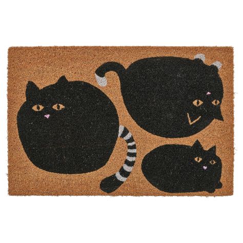 VÄGTYP door mat, cat black/natural, 2 ' 0 "x2 ' 11 ". A bold and playful pattern that’ll make you look twice – that was the result when two cat-loving designers, Paulin Machado and Maria Vinka, created this door mat of hardwearing coir. Use surface: 99.5 % coir. Aesthetic Cat Stuff, Welcome Rugs, Ikea Door, Cute Welcome Mat, Door Mat Ideas, Ikea Cat, Cute Door Mats, Ikea France, Textile Decor