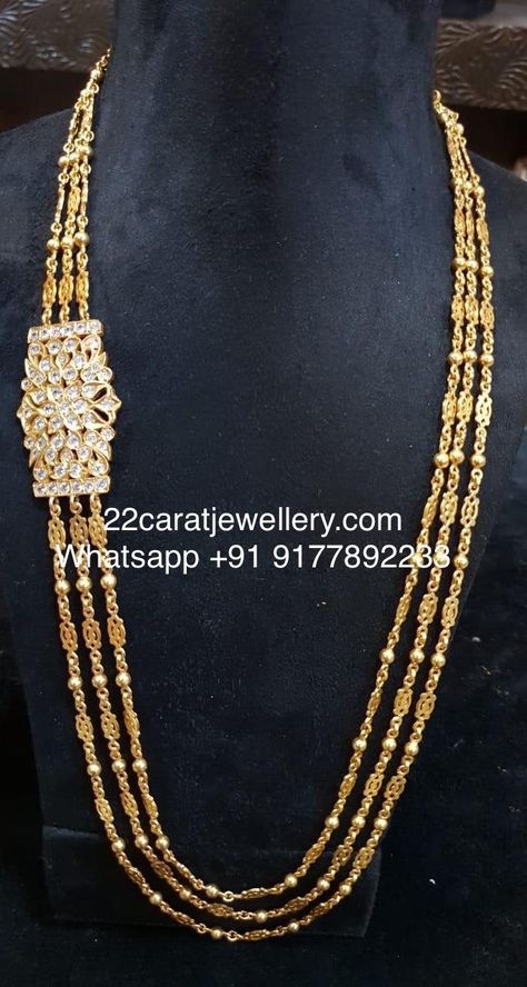 Chandraharam Designs, Chandra Haram, Haram Designs, German Silver Jewelry, Gold Jewelry Simple Necklace, Gold Mangalsutra Designs, Beautiful Gold Necklaces, Gold Necklace Indian Bridal Jewelry, Antique Bridal Jewelry