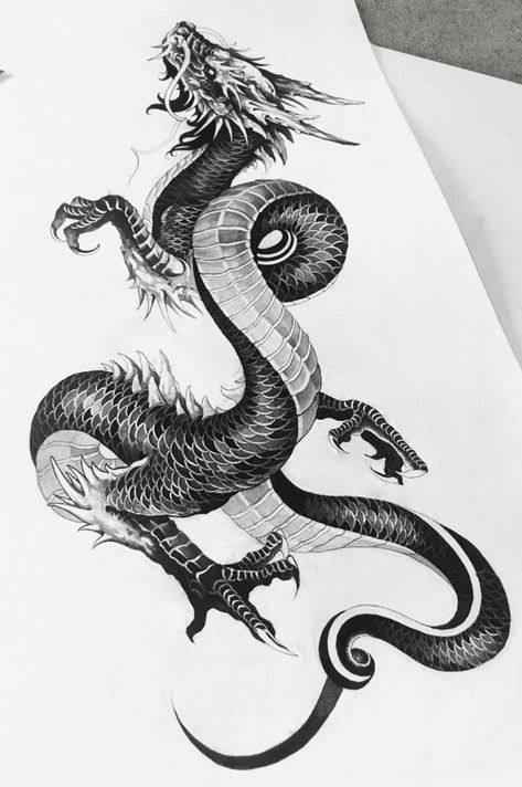 North Tattoo, Dragon Tattoo Stencil, Black Dragon Tattoo, Dragon Tattoo Drawing, Ink Tattoo Design, Red Tattoo Ideas, Henne Tattoo, Dragon Tattoo Sketch, Dragon Tattoo Ideas