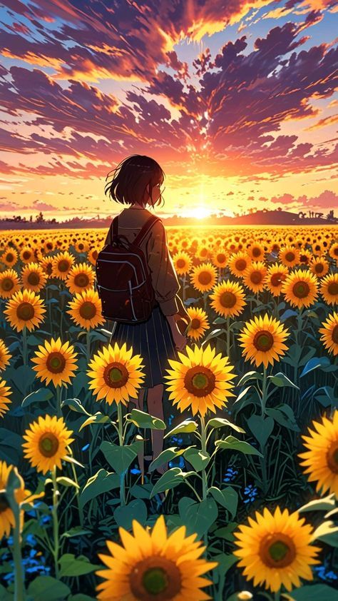 Munna Bhai, Sunflower Sunset, Artwork Wallpaper, Views Video, Cartoon Pictures, Wallpaper Animes, Cute Cartoon Pictures, Anime Artwork Wallpaper, Nature Art Painting