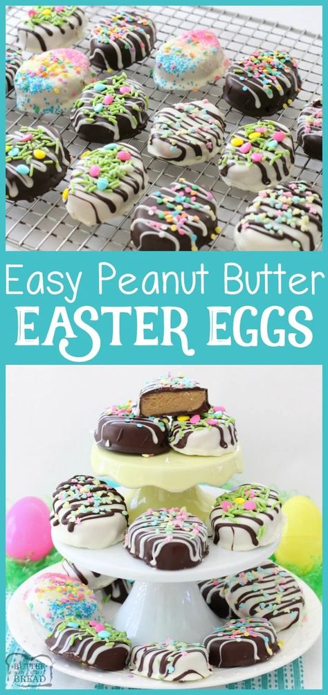 Peanut Butter Easter Eggs, Peanut Butter Eggs, Easter Snacks, Easter Sweets, Easter Baking, Easter Goodies, Oreo Dessert, Easy Peanut Butter, Peanut Butter Recipes