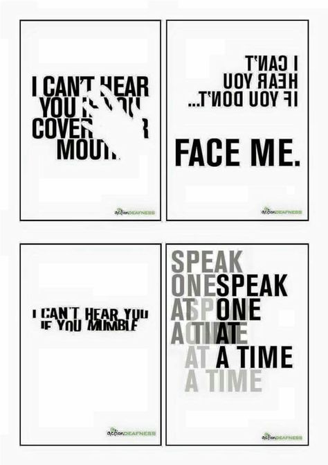 I can't hear you if you cover your mouth. Deaf Quotes, Deaf Art, Deaf Awareness, Sign Language Phrases, Deaf Education, British Sign Language, Asl Sign Language, Awareness Poster, Deaf Culture