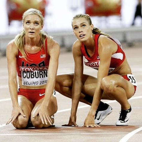 Emma Coburn (USA) and Colleen Quigley (USA) Colleen Quigley, Emma Coburn, Running Motivation, Track And Field, Fitness Inspo, Yoga Fitness, Sumo Wrestling, Track, Yoga