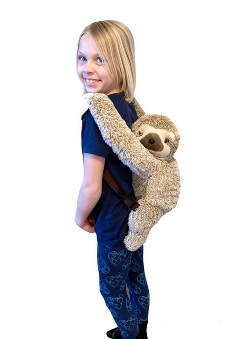 Plushie Backpack, Sloth Backpack, Three Toed Sloth, Body Chain Harness, Pleasant Grove, Festival Gear, Cute Sloth, Kids Backpacks, Backpack Purse