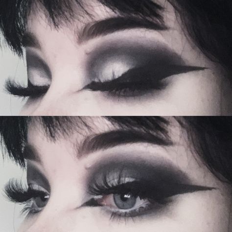 Low Key Goth Makeup, Hooded Eye Makeup Goth, Soft Goth Makeup Hooded Eyes, Gothic Formal Makeup, Goth Homecoming Makeup, Romantic Goth Eye Makeup, Trad Goth Makeup Hooded Eyes, Goth Hooded Eye Makeup, Formal Goth Makeup