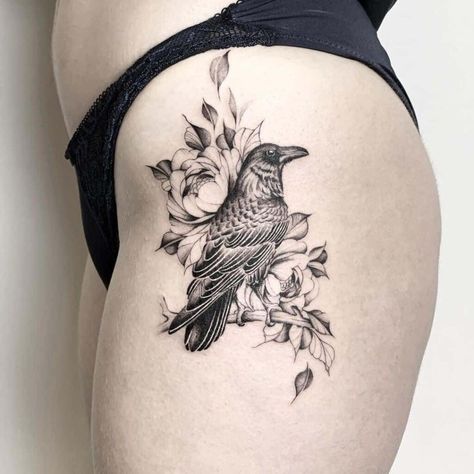 210+ Coolest Crow Tattoos Ideas With Meanings (2022) - TattoosBoyGirl Crow Tattoo For Men, Raven Tattoo Design, Black Crow Tattoos, Crow Tattoos, Crow Tattoo Design, Saved Tattoo, Crow Tattoo, Raven Tattoo, Gothic Tattoo