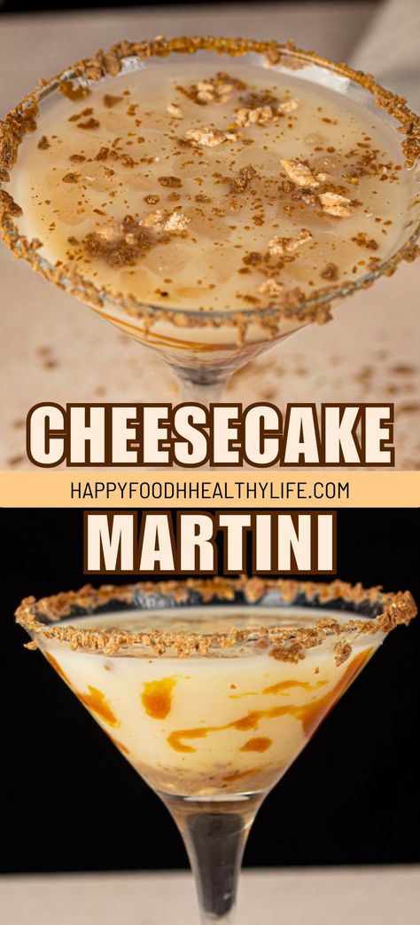 Whip up a Caramel Cheesecake Martini—a delicious cocktail that's both simple and scrumptious. This easy recipe combines the creamy essence of cheesecake with the sweet flavors of caramel. Pour it into martini glasses for an elegant presentation that's sure to impress your guests. Cheesecake Martini, Martini Recipes Easy, Caramel Martini, Easy Cocktail Recipe, Sweet Cocktail, Prosecco Cocktails, Vegan Caramel, Easy Cocktail, Elegant Presentation