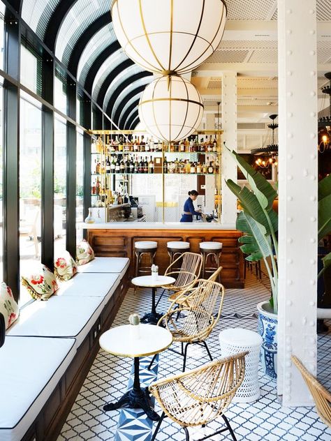 The Best Dining Room Inspo to Steal From Our Favorite Eateries via @MyDomaine Cotton House Hotel Barcelona, Bar Design Awards, Design Café, Cotton House, Barcelona Hotels, Sopot, Hotel Interiors, Design Hotel, Hotel Decor