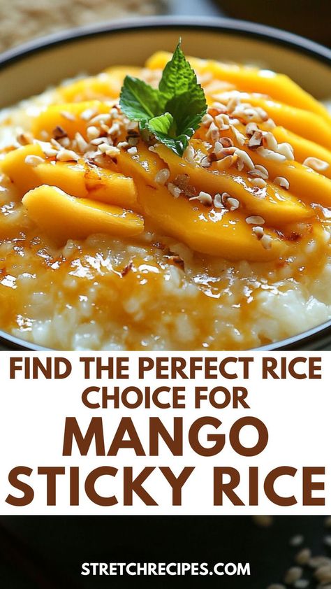 Looking for a simple yet delightful dessert? This easy mango sticky rice recipe is just what you need! Made with glutinous rice and fresh mango, it’s a quick and easy Thai dessert that will impress your family and friends. Save this now and check out the blog for more tips! Easy Mango Sticky Rice, Mango Sticky Rice Recipe, Sticky Rice Recipe, Sopapilla Recipe, Best Rice Recipe, Mango Slices, Sweet Sticky Rice, Mexican Rice Easy, Thai Mango